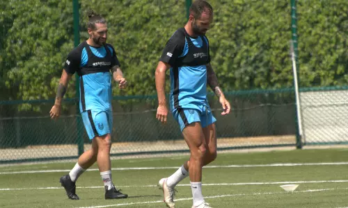 FC Bengaluru United players Luka Majcen and Pedro Manzi