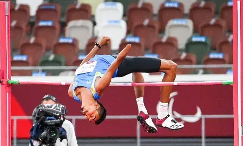 Indian mens para high jumper Nishad Kumar (Source: Paralympic Games/Twitter) Indian mens para high jumper Nishad Kumar (Source: Paralympic Games/Twitter)