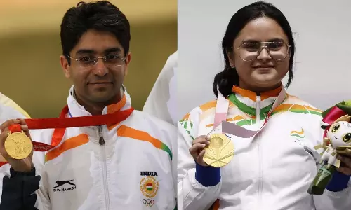 Abhinav Bindra and Avani Lekhara Abhinav Bindra and Avani Lekhara