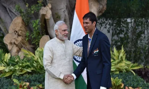 Devendra Jhajharia with Prime Minister Narendra Modi (Source: ANI)