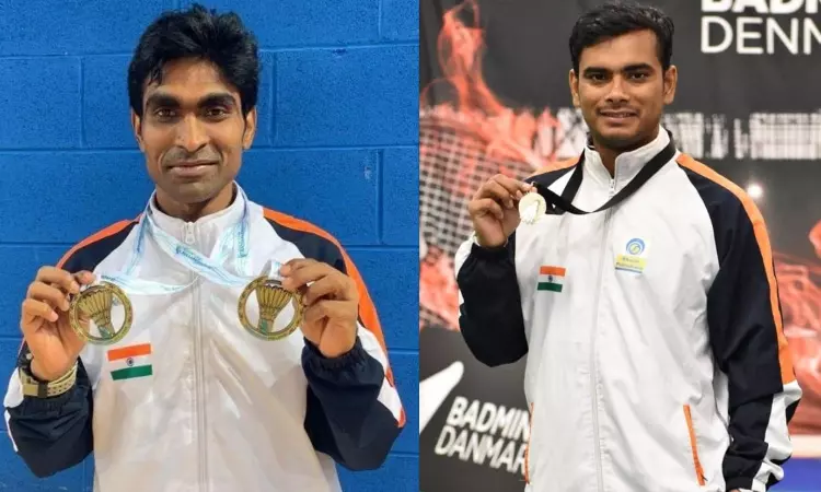 Para Badminton stars Pramod Bhagat and Manoj Sarkar Para Badminton stars Pramod Bhagat and Manoj Sarkar