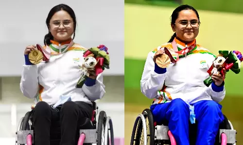 Avani Lekhara with her medals (Source: Shooting Para Sport/Twitter) Avani Lekhara with her medals (Source: Shooting Para Sport/Twitter)