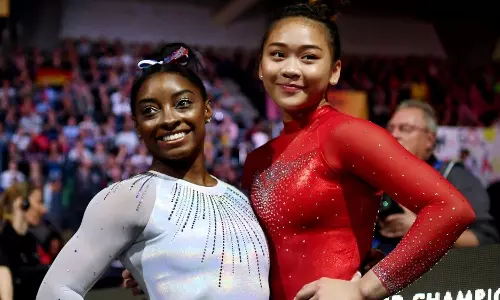 Olympic gold medallist gymnasts Simone Biles and Suni Lee Olympic gold medallist gymnasts Simone Biles and Suni Lee