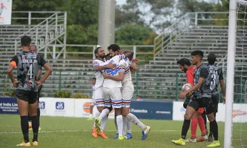 Sudeva Delhi FC players celebrating