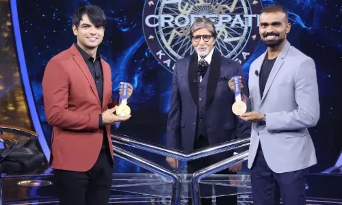 Neeraj Chopra  PR Sreejesh Amitabh Bachchan KBC