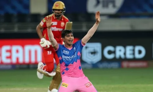 Kartik Tyagi bowled a phenomenal final over and defended four runs against PBKS [Source: RR Twitter]