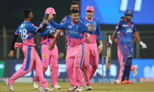 Riyan Parag had a rare off-day in the field against PBKS but hailed Kartik Tyagis number one spell [Source: RR Twitter]