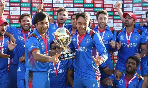 Afghanistan cricket team celebrating a win (Source: Cricket Addictor)