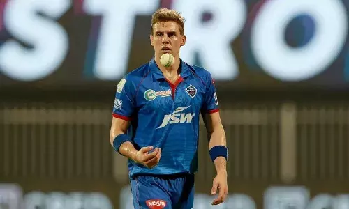 Anrich Nortje clocked speeds above 150 kmph in the match against SRH tonight [Source: IPL]