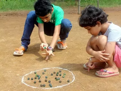 Marbles being played in India