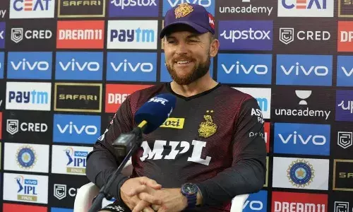 Baz McCullum wasnt short of praise for KKRs Venkatesh Iyer [Source: IPL]