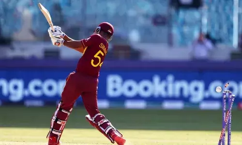 West Indies opener Lendl Simmons suffered an afternoon of horror with the bat [Source: ICC]