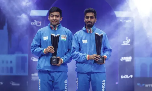 G Sathiyan and Harmeet Desai win mens doubles title at the WTT Contender Tunis