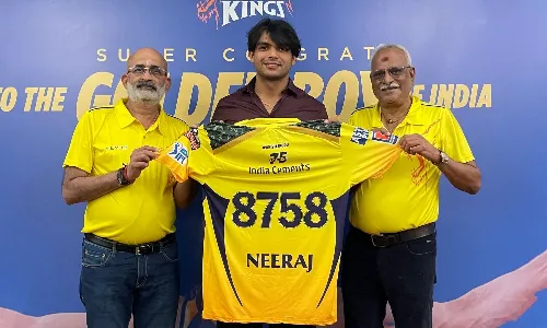 Chennai Super Kings honoured Olympic gold medallist Neeraj Chopra