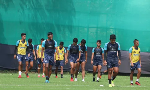 Odisha FC team at a practice