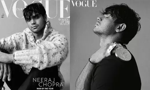Neeraj Chopra as the Man of the Year on the cover of Vogue Indias November 2021 issue