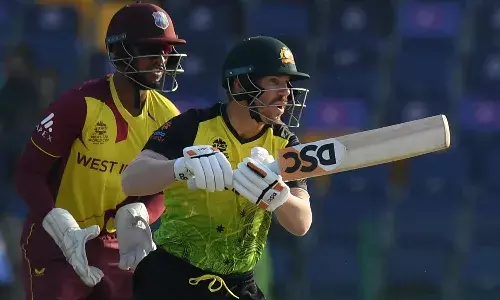 Australias David Warner scored an unbeaten 85 runs against West Indies (Source: T20 World Cup/Twitter)