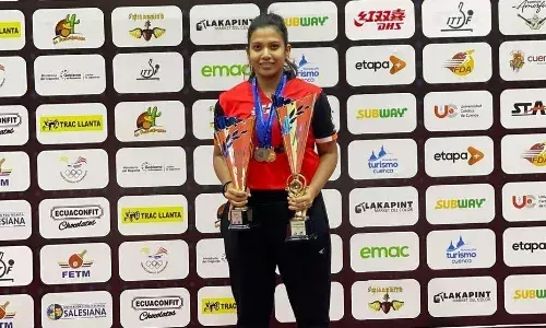 Reeth Rishya after winning the ITTF Ecuador Open, 2021 (Source: Reeth Rishya/ Instagram)