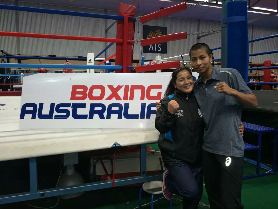 Lovlina Borgohain with her coach Sandhya Gurung (Source: EastMojo) Lovlina Borgohain with her coach Sandhya Gurung (Source: EastMojo)