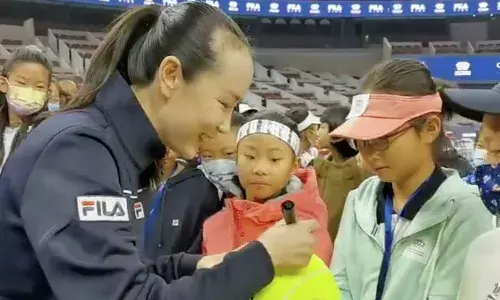 Tennis star Peng Shuai at a youth tournament in Beijing (Source: Sputnik News)