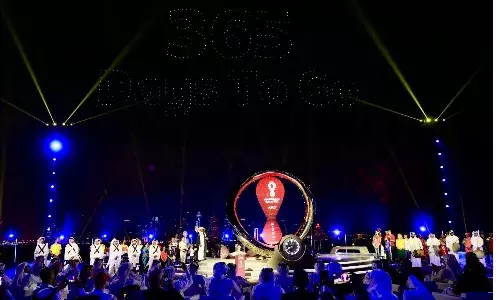 The WorldCup Soccer ballOfficial Countdown ClockAlarm clock was unveiled at Doha’s Flag of Qatar picturesque Corniche Fishing Spot (Source: FIFA Media)