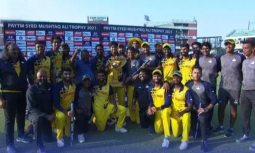 Tamil Nadu after winning the Syed Mushtaq Ali T20 title (Source: BCCI Domestic/Twitter)