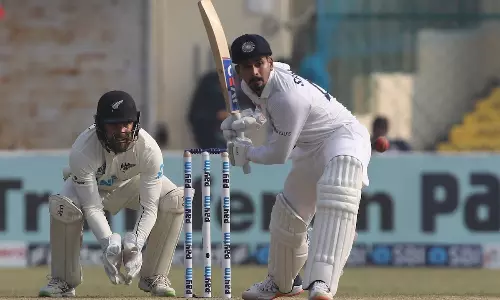 Shreyas Iyer in action on Day 1 of India-New Zealand test series (Source: BCCI)