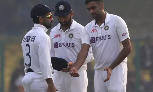 Indian cricketers Anjikya Rahane, Chetheshwar Pujara and R Ashwin (Source: Wisden)