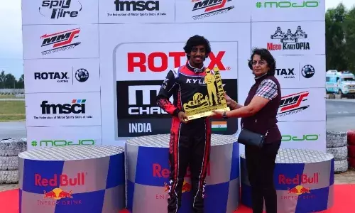 Young racer Kyle Kumaran receiving his National Karting Championship Rotax Max class 2021 trophy (Source: Meco Motorsports/Facebook)
