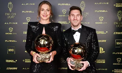 Ballon dOr 2021 winners Alexia Putellas and Lionel Messi (Source: BallondOr/Twitter) Ballon dOr 2021 winners Alexia Putellas and Lionel Messi (Source: BallondOr/Twitter)