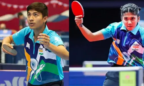 Young table tennis sensations Payas Jain and Suhana Saini