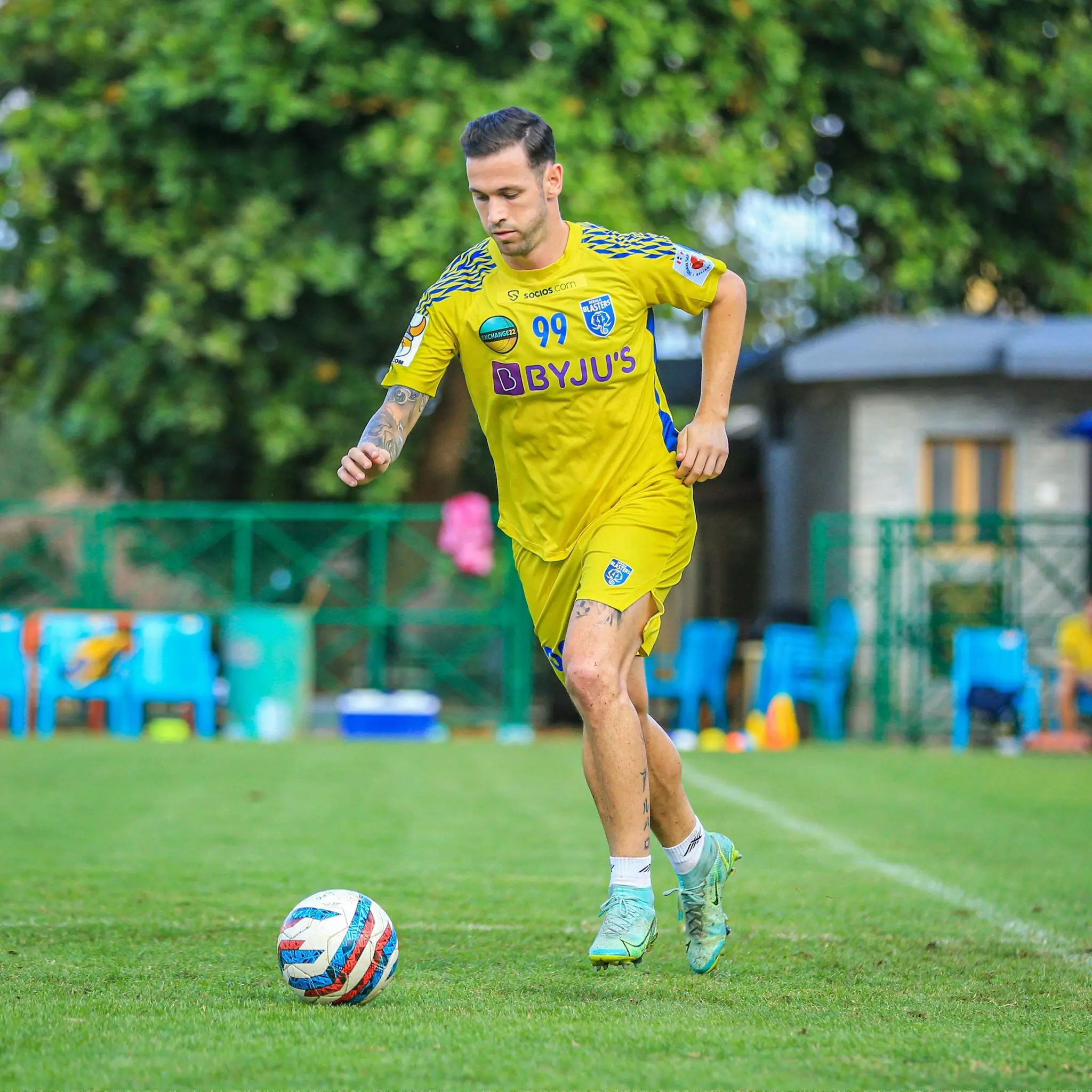 Alvaro Vazquez will be looking for his first goal in the ISL against Odisha FC; (Image via KBFC Media)