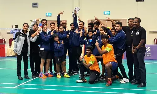 Indian Para Badminton team at Asian Para Youth Games 2021 (Source: Gaurav Khanna/Twitter)