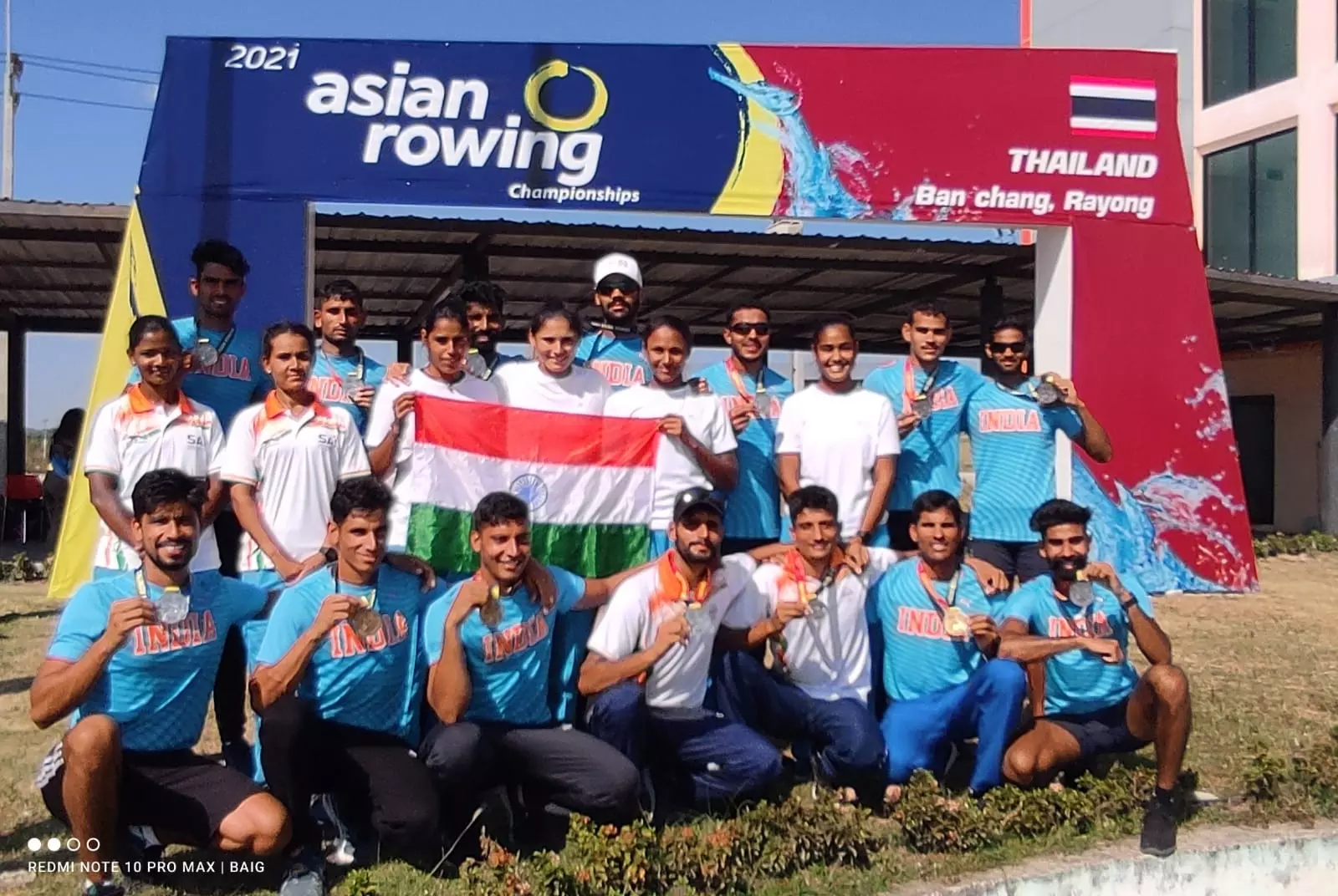 The Indian team at the Asian Rowing Championships (Source: Rowing Federation of India)