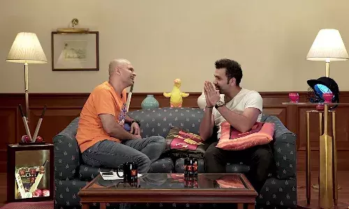 Vikram Sathaye with Indias white-ball captain Rohit Sharma