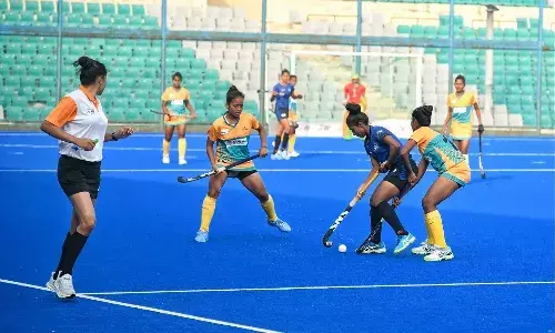 Teams SAI A and Sports hostel Bhubaneshwar in action (Khelo India/Twitter)