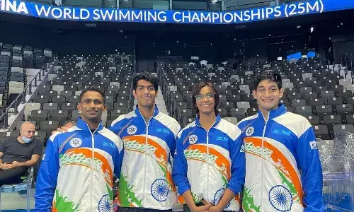 Indian swimmers Sajan Prakash, Srihari Natraj, Ridhima and Kushagra (Source: Srihari Natraj/Instagram)