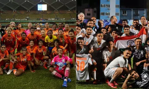 Indian womens and mens football teams