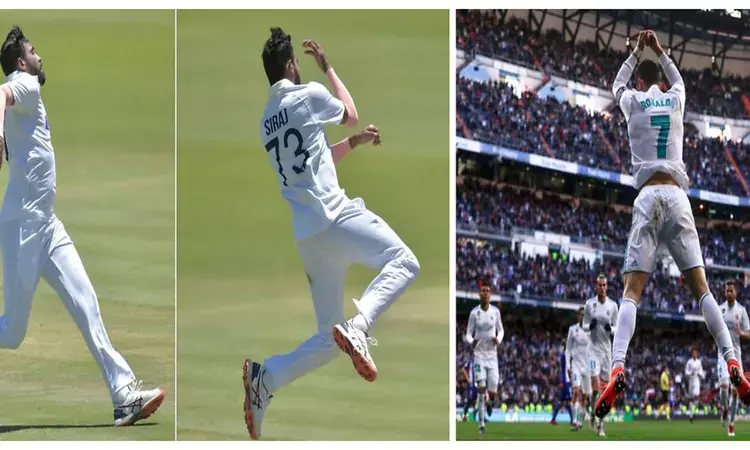 Mohammed Siraj enacts Ronaldos Siuuu celebration on Day 3 of India- South Africa test