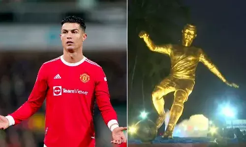 Cristiano Ronaldos statue in Panaji, Goa has sparked controversy (Source: ANI)