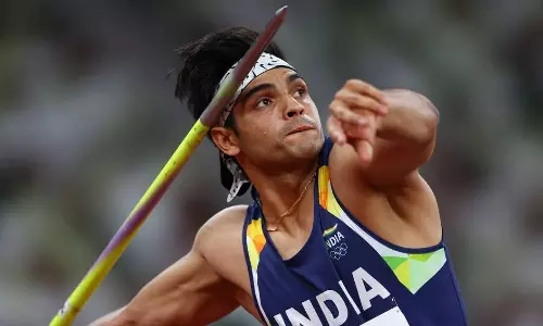 Gold medallist Neeraj Chopra in action at Tokyo Olympics (Source: Indian Express)