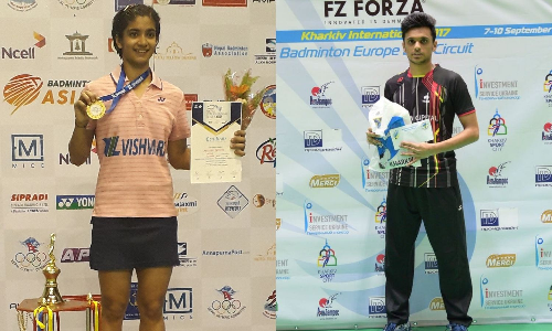 Young Indian shuttlers Malvika Bansod and Mithun Manjunath