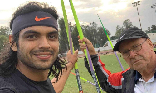 Neeraj Chopra with coach Klaus Bartonietz