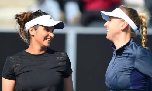 Sania Mirza with her partner Nadiia Kichenok