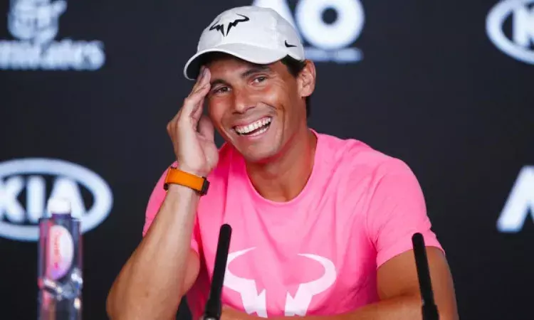 Rafael Nadal at a press conference in Australia