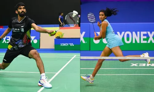Indian shuttler Kidamabi Srikanth and PV Sindhu German Open (Source BAI)