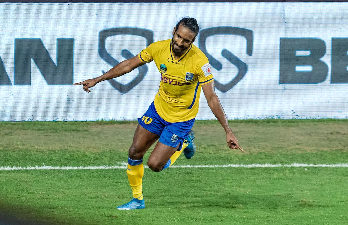 Khabra celebrates his goal; Via ISL Media 
