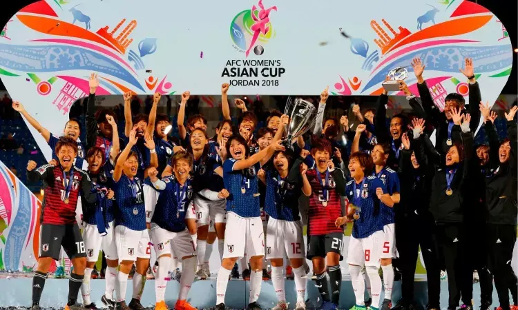 Defending champions Japan after winning the 2018 Womens Asian Cup title (Source: JapanTimes)