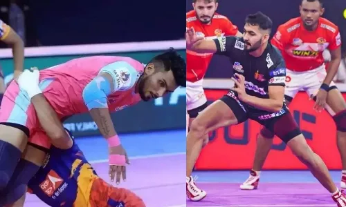 Arjun Deshwal Jaipur Pink Panthers Rajnish Dalal Telugu Titans