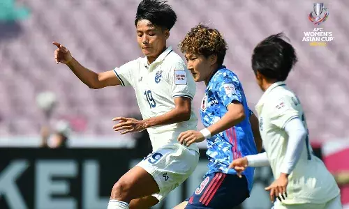 Japan vs Thailand match was the first Asian Cup 2022 quarterfinal match when VAR was first used in India (Source: WAC2022/Twitter)